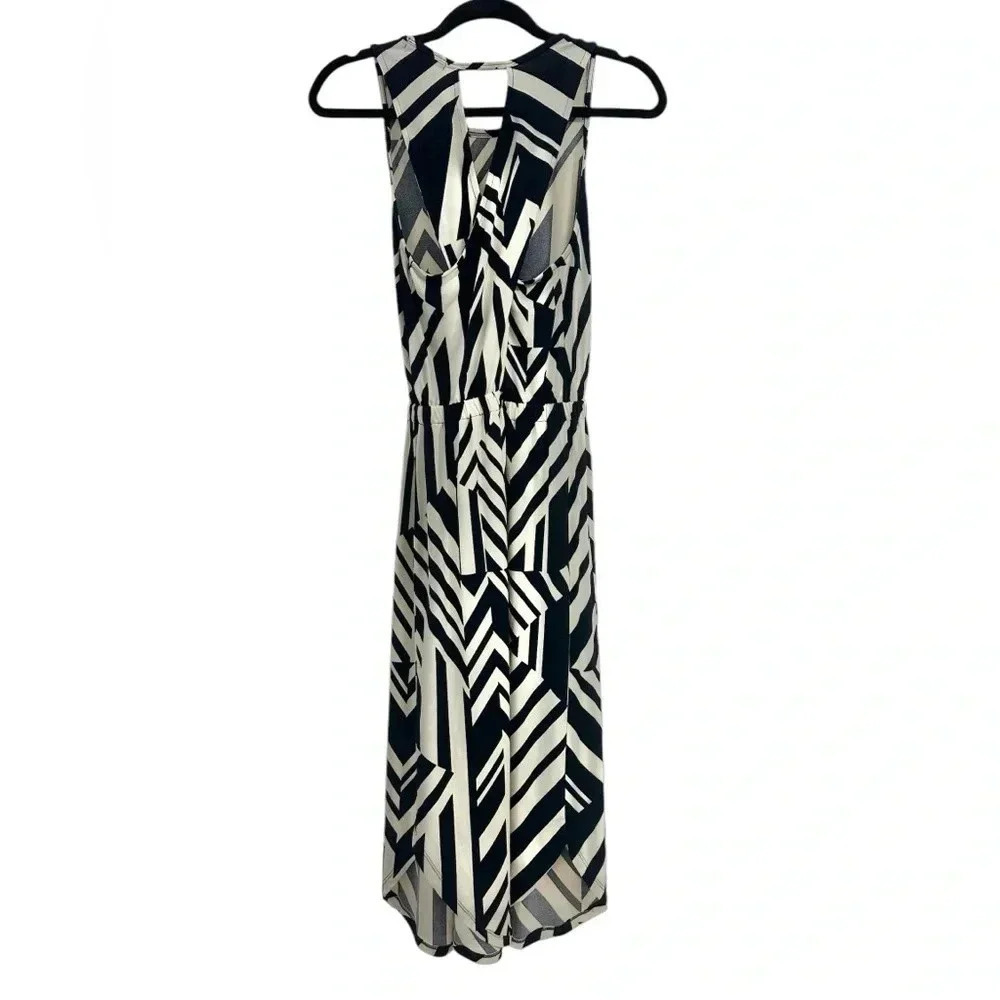 NWT Banana Republic Midi Dress Blue And White Size XS Interview Office - Picture 2 of 6